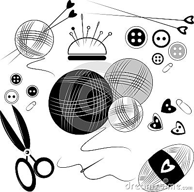 A set of items for sewing Vector Illustration